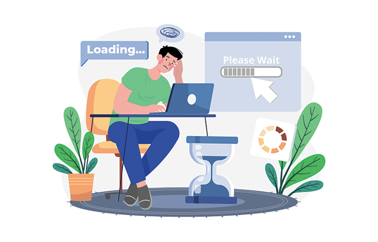 Very Slow WordPress Page Loading Illustration