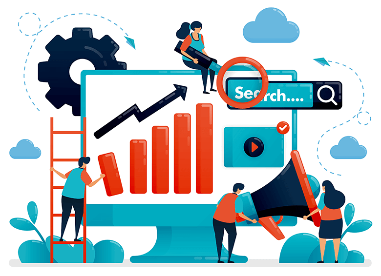 Illustration of website search
