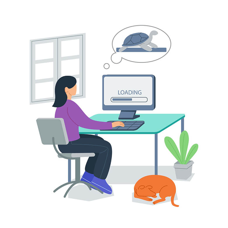 Illustration depictin slow website