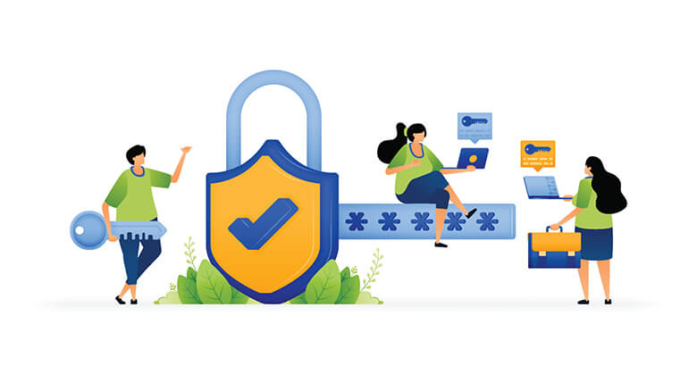 Illustration depicting webste security